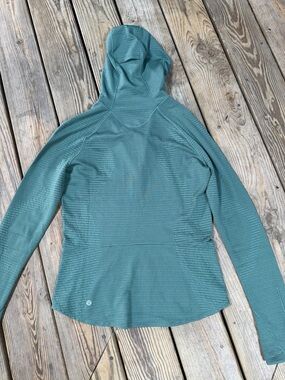 💚 LULULEMON Balaclava Half Zip Hoodie Ribbed Pullover Green Size 8